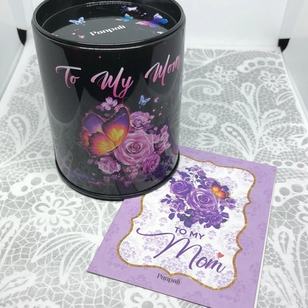 For MOM best wishes scented candle and wish card, new in box.